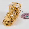 Złota figurka lokomotywa z kryształkami swarovskiego 122-0076