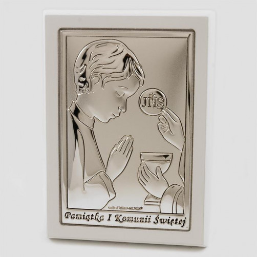 Ikona, obrazek srebrny - Pamiątka I Komunii Świętej 6491/2OW