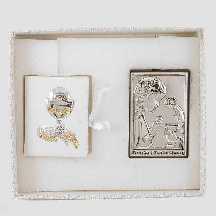 Zestaw komunijny - obrazek i różaniec 6491/ASET