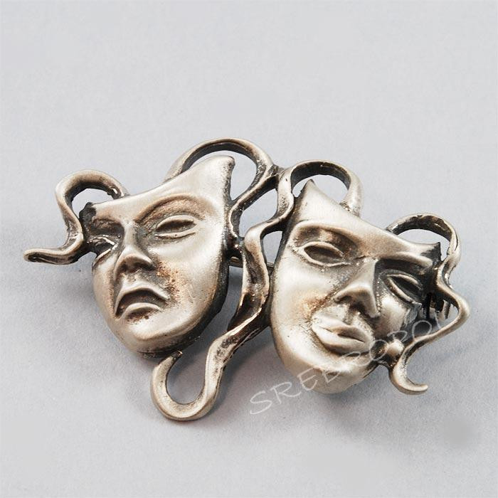 Broszka srebrna - satynowana maski WS-2900 7.6g