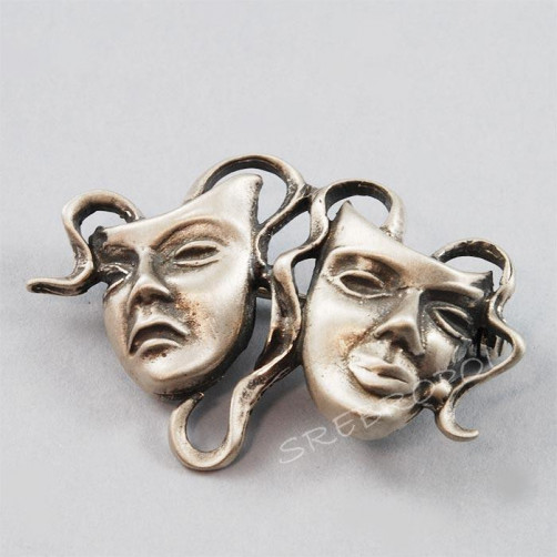 Broszka srebrna - satynowana maski WS-2900 7.6g