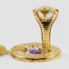 Złota figurka kobra z kryształkami swarovskiego 122-0167
