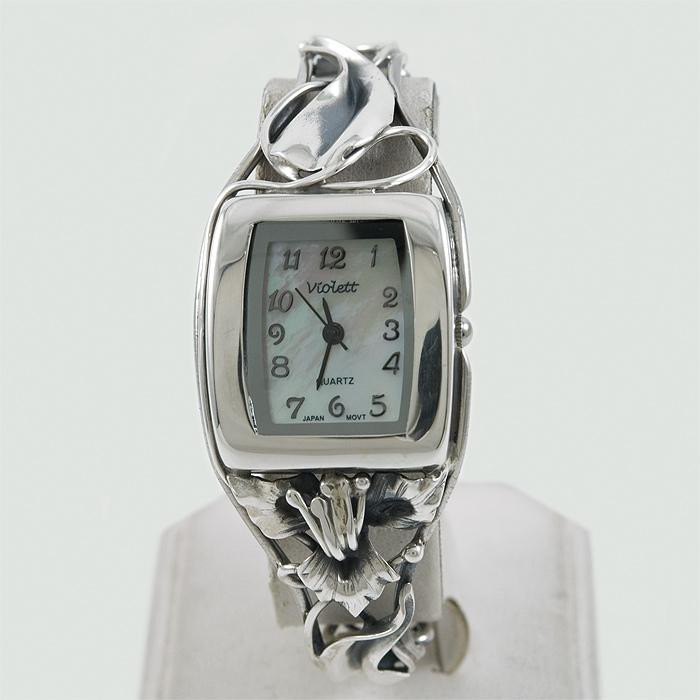 Zegarek srebrny damski na bransolecie + opcja grawer Violett 139