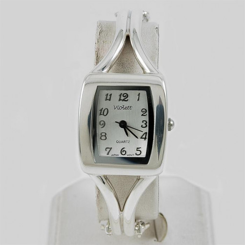 Zegarek srebrny damski na bransolecie + opcja grawer Violett 147