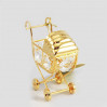 Złota figurka wózeczek z kryształkami swarovskiego 122-0055