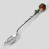 Łyżeczka srebrna róża z bursztynem 107/OP