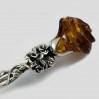 Łyżeczka srebrna róża z bursztynem 107/OP