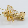 Złota figurka samolot z kryształkami swarovskiego 122-0060
