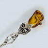Łyżeczka srebrna róża z bursztynem 110/OP