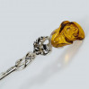 Łyżeczka srebrna róża z bursztynem 110/OP