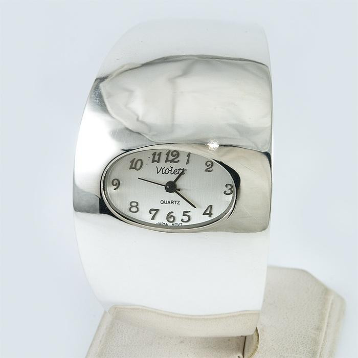Zegarek srebrny damski na bransolecie + opcja grawer Violett 157