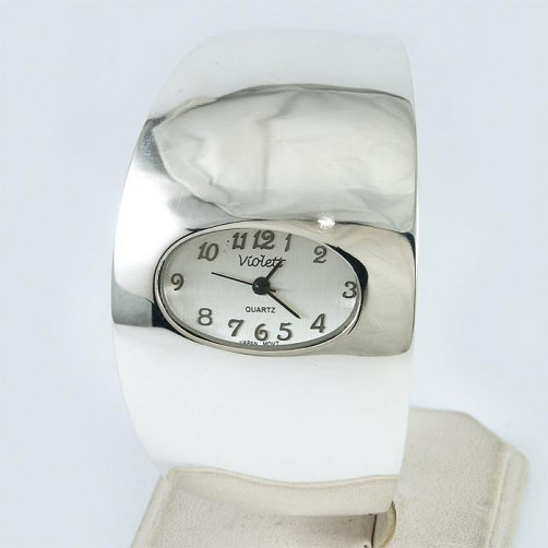 Zegarek srebrny damski na bransolecie + opcja grawer Violett 157