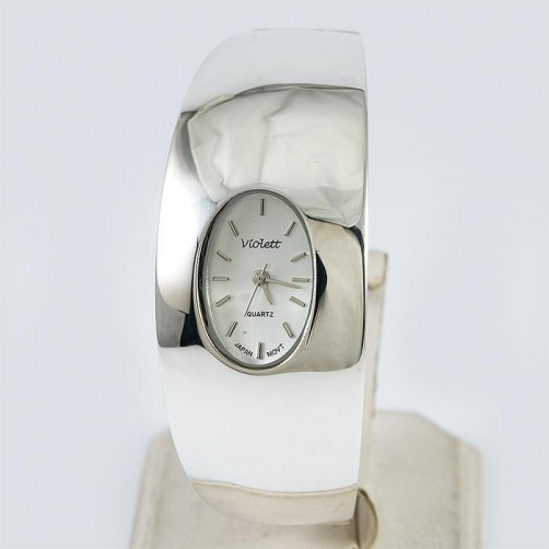 Zegarek srebrny damski na bransolecie + opcja grawer Violett 158