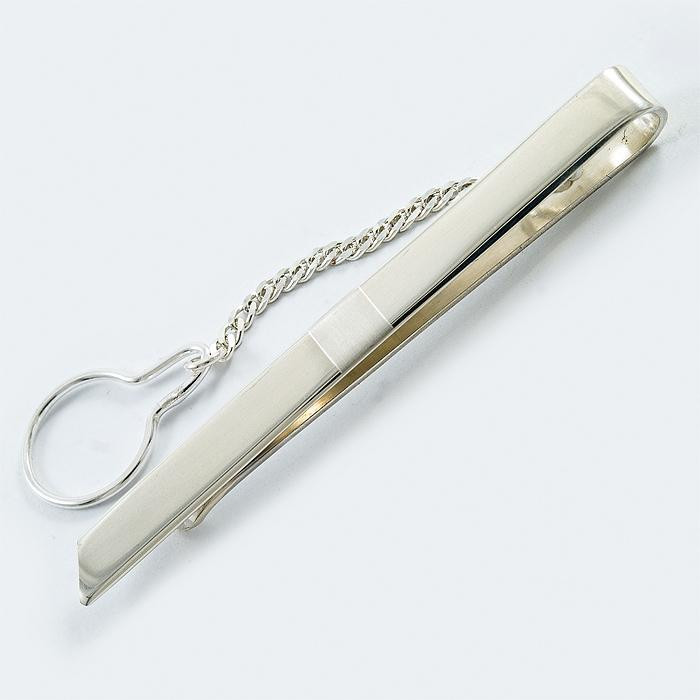 Srebrna spinka do krawata połysk-mat S2-K24/0