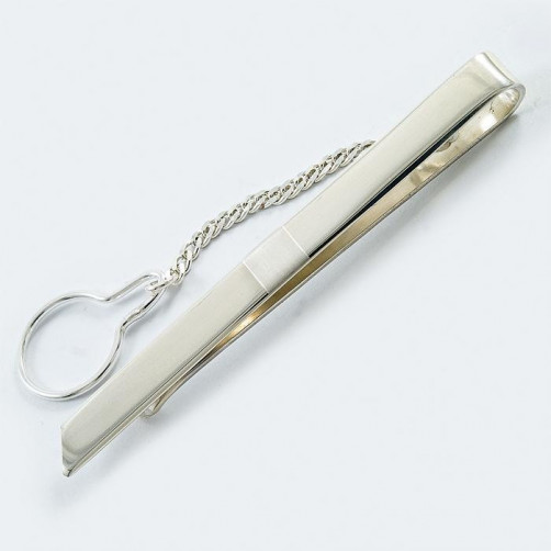 Srebrna spinka do krawata połysk-mat S2-K24/0