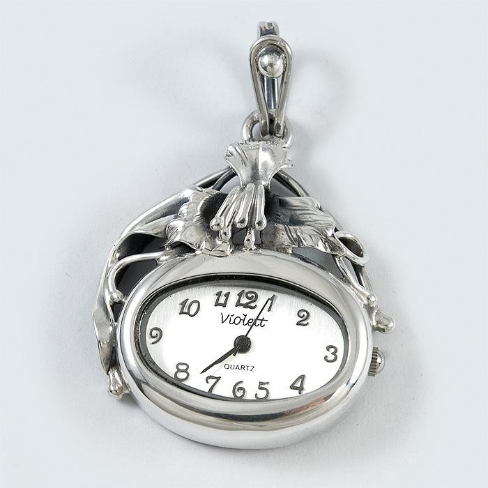 Srebrny zegarek damski na łańcuszek + opcja grawer Violett 164