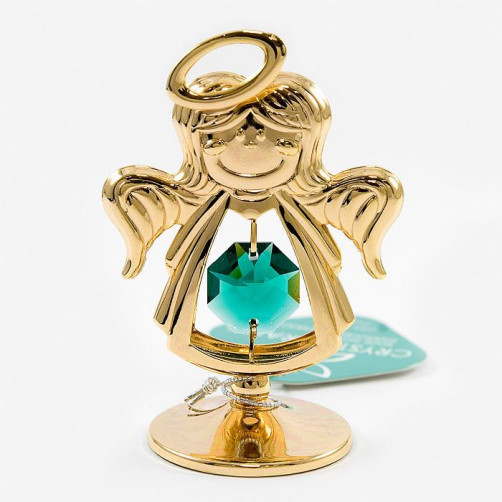 Złota figurka aniołek z kryształkami swarovskiego 366-0268