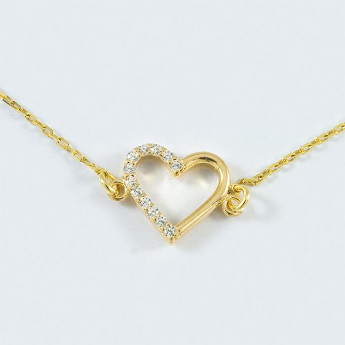 Łańcuszek srebrny celebrytka - serce GO18 1.8g