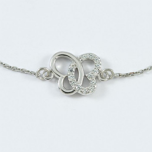 Łańcuszek srebrny celebrytka - motylek GO19S 1.8g