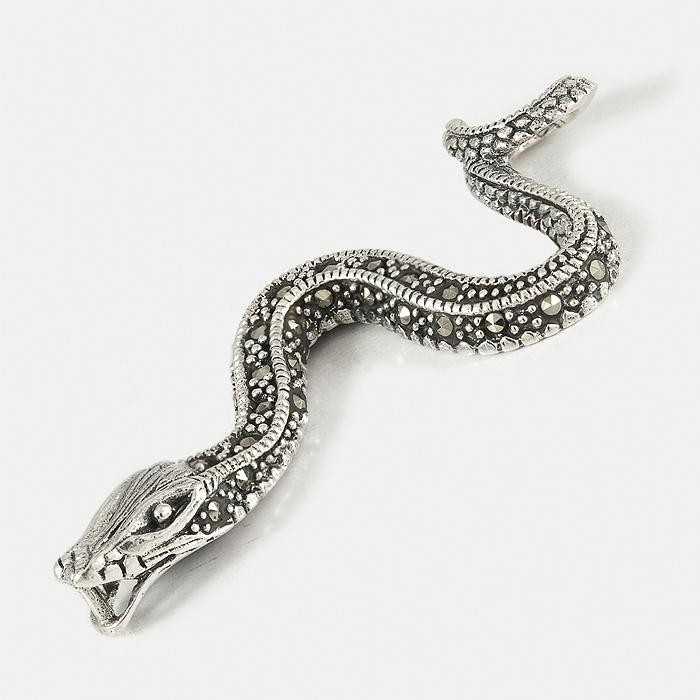 Zawieszka srebrna wąż z markazytami ZS 65/T