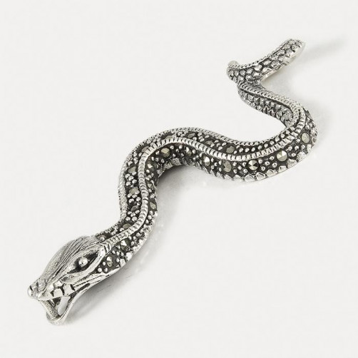 Zawieszka srebrna wąż z markazytami ZS 65/T