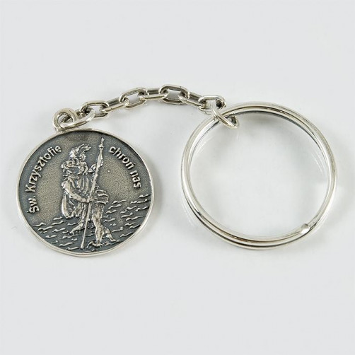 Brelok srebrny święty Krzysztof 45/TAB1