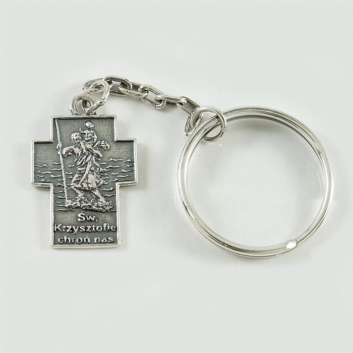 Brelok srebrny święty Krzysztof 40/TA