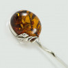 Łyżeczka srebrna z brązowym bursztynem 134/AS