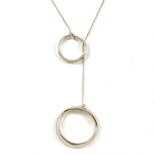 Naszyjnik srebrny z przekładanym okręgiem AN46