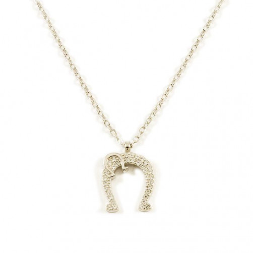 Łańcuszek srebrny podkowa z cyrkoniami ŁAN7