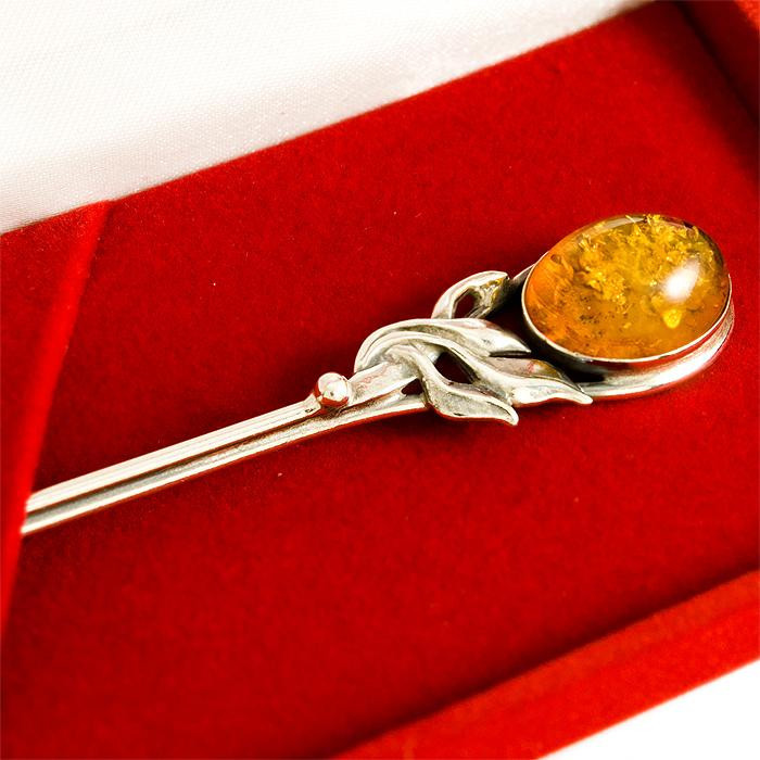 Łyżeczka srebrna z bursztynem ŁYŻ5
