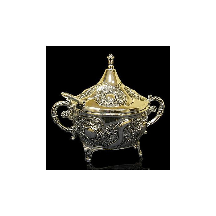 Cukiernica posrebrzana z łyżeczką 06630