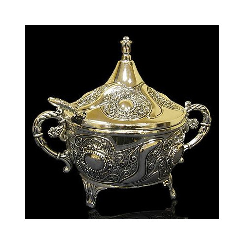 Cukiernica posrebrzana z łyżeczką 06630