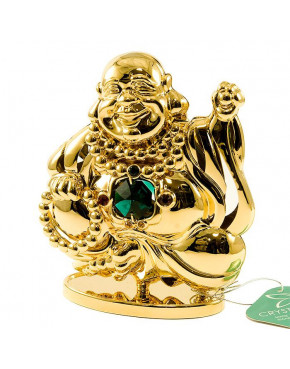 Złota figurka Budda z kryształkami swarovskiego 366-0246