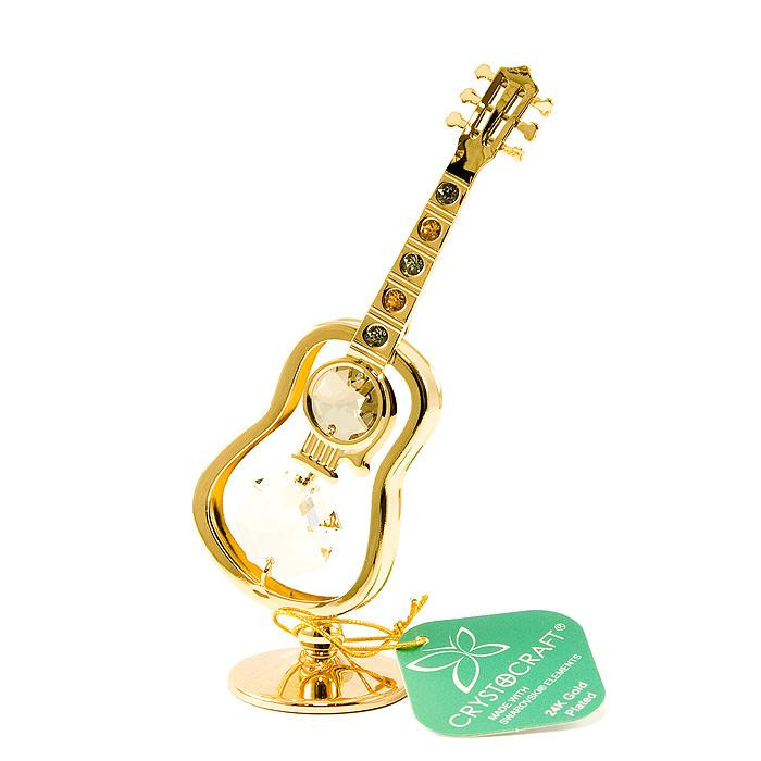 Złota figurka gitara z kryształkami swarovskiego 366-0333