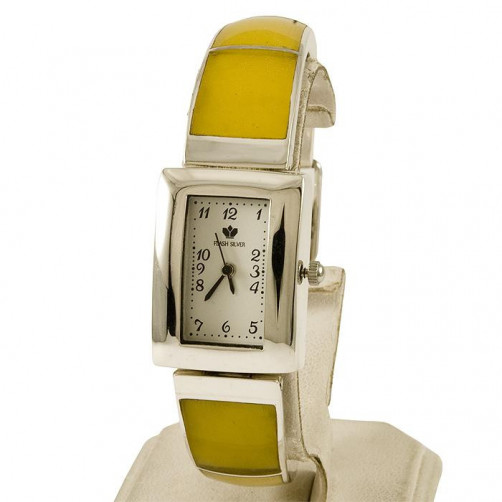 Zegarek srebrny damski z bursztynem + opcja grawer Perfect 97