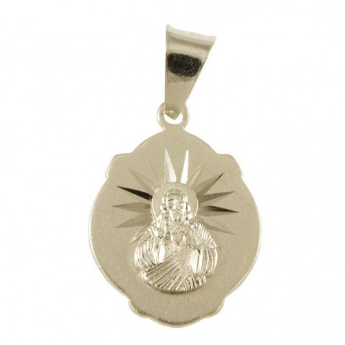Medalik srebrny Jezus Chrystus, Matka Boska Szkaplerzna M33