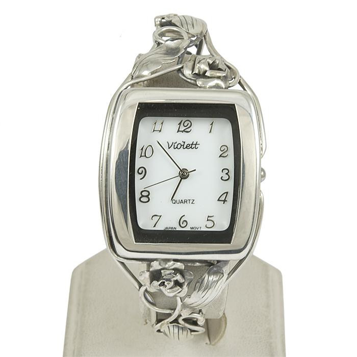 Srebrny zegarek damski na bransolecie + opcja grawer Violett 181
