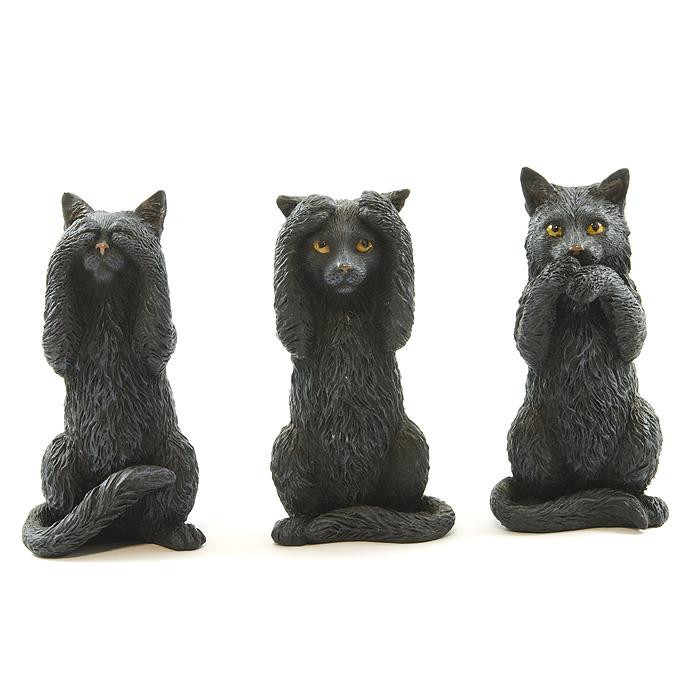 Figurka dekoracyjna Koty - Nie Mówi, Nie Słyszy, Nie Widzi WU77024YA