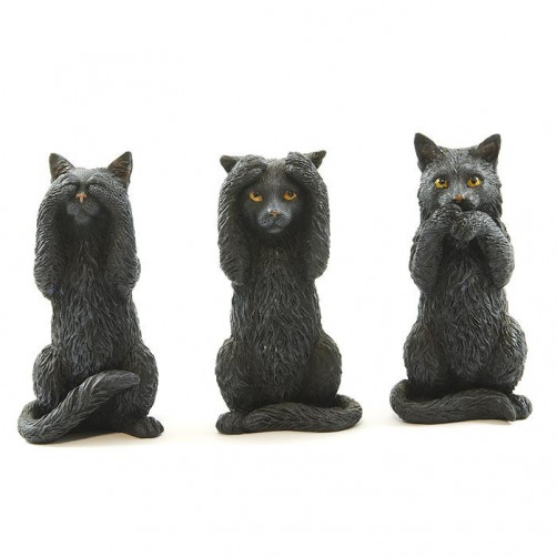 Figurka dekoracyjna Koty - Nie Mówi, Nie Słyszy, Nie Widzi WU77024YA