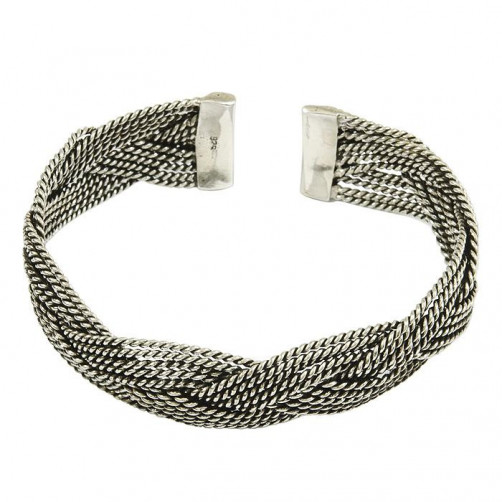 Bransoletka srebrna warkocz BRA16