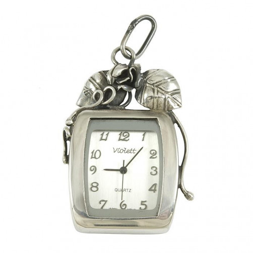 Srebrny zegarek damski na łańcuszek Violett 182
