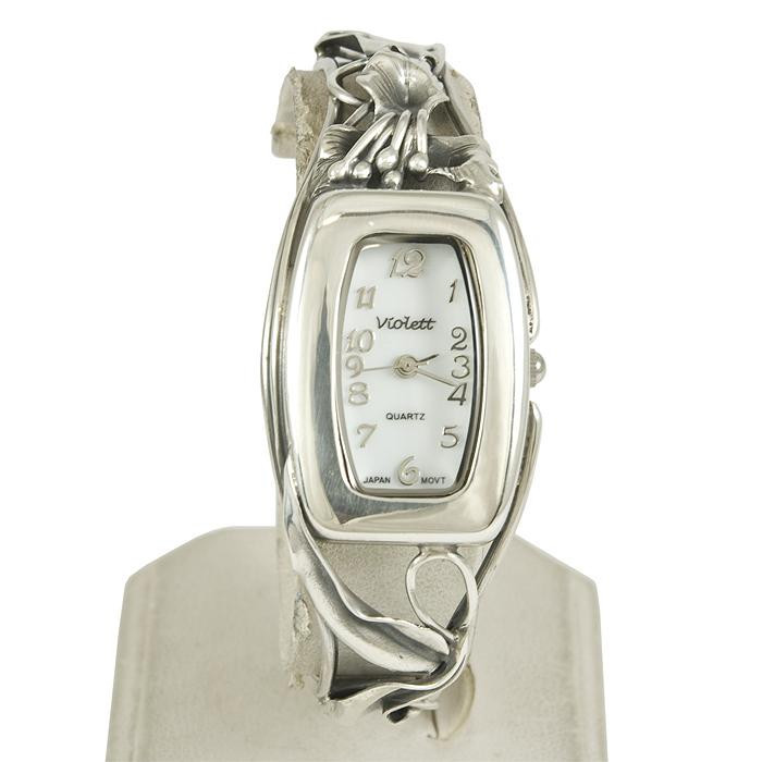 Srebrny zegarek damski na bransolecie Violett 184