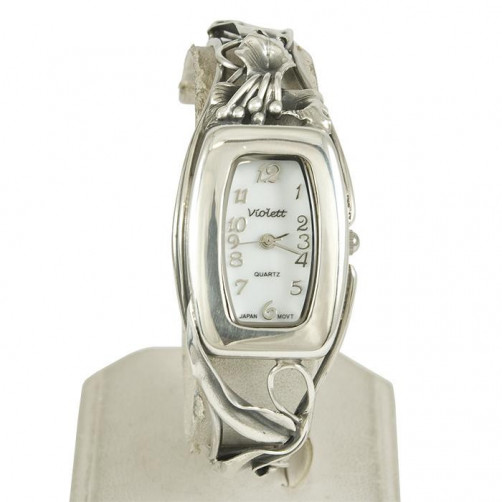 Srebrny zegarek damski na bransolecie Violett 184