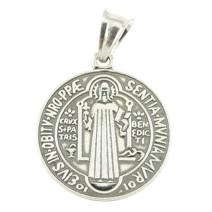Medalik srebrny Święty Benedykt M44