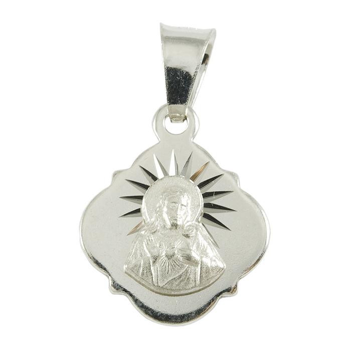 Medalik srebrny Matka Boska Szkaplerzna, Serce Jezusa M56