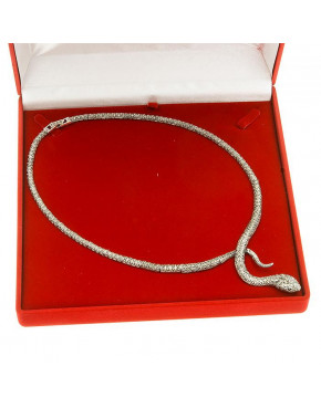 naszyjnik srebrny wąż z markazytami i granatami kolia 45 cm