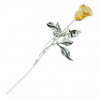 Róża srebrna z żółtym bursztynem ROZ6