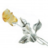 Róża srebrna z żółtym bursztynem ROZ6
