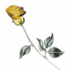 Róża srebrna z brązowym bursztynem ROZ7